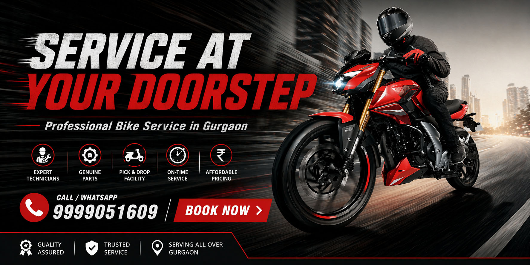 Bike repair service at doorstep in Gurgaon - expert bike mechanics at home