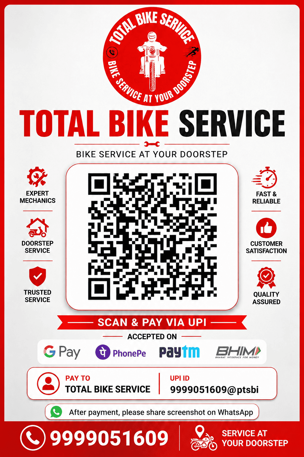 Total Bike Service Payment QR